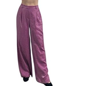 NWT Anthologie Maeve Shimmered Wide Leg Trousers in Orchid Size 2